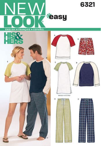 Simplicity New Look Sewing Pattern Sleepwear 6321 (Discontinued ...