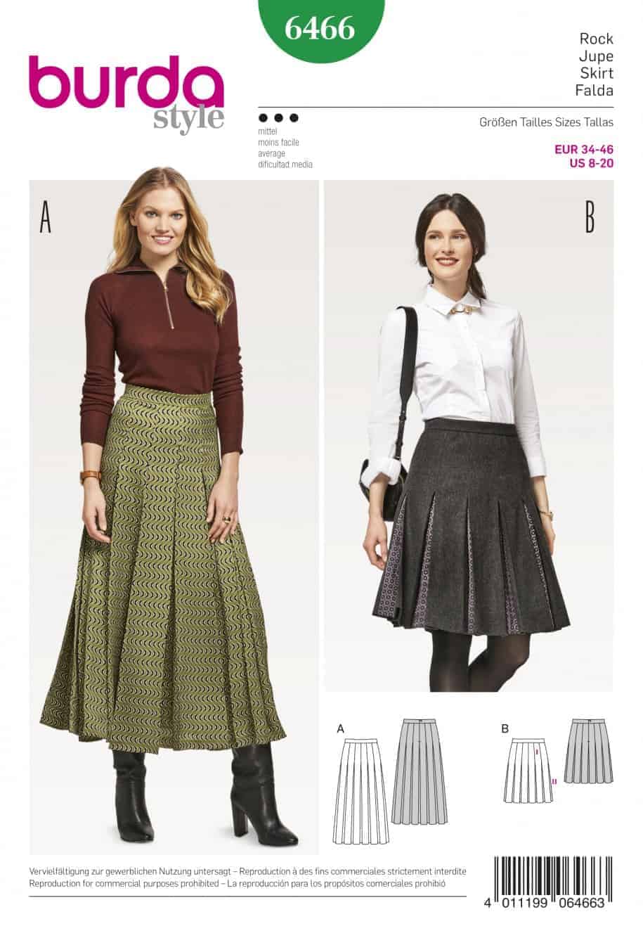 Burda Style Sewing Pattern - 6466 - Misses' Pleated Skirt | Alisellou ...